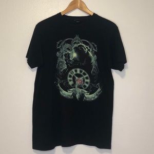 Rare Disney Beauty and the Beast Spell Rose Clock T-shirt M S